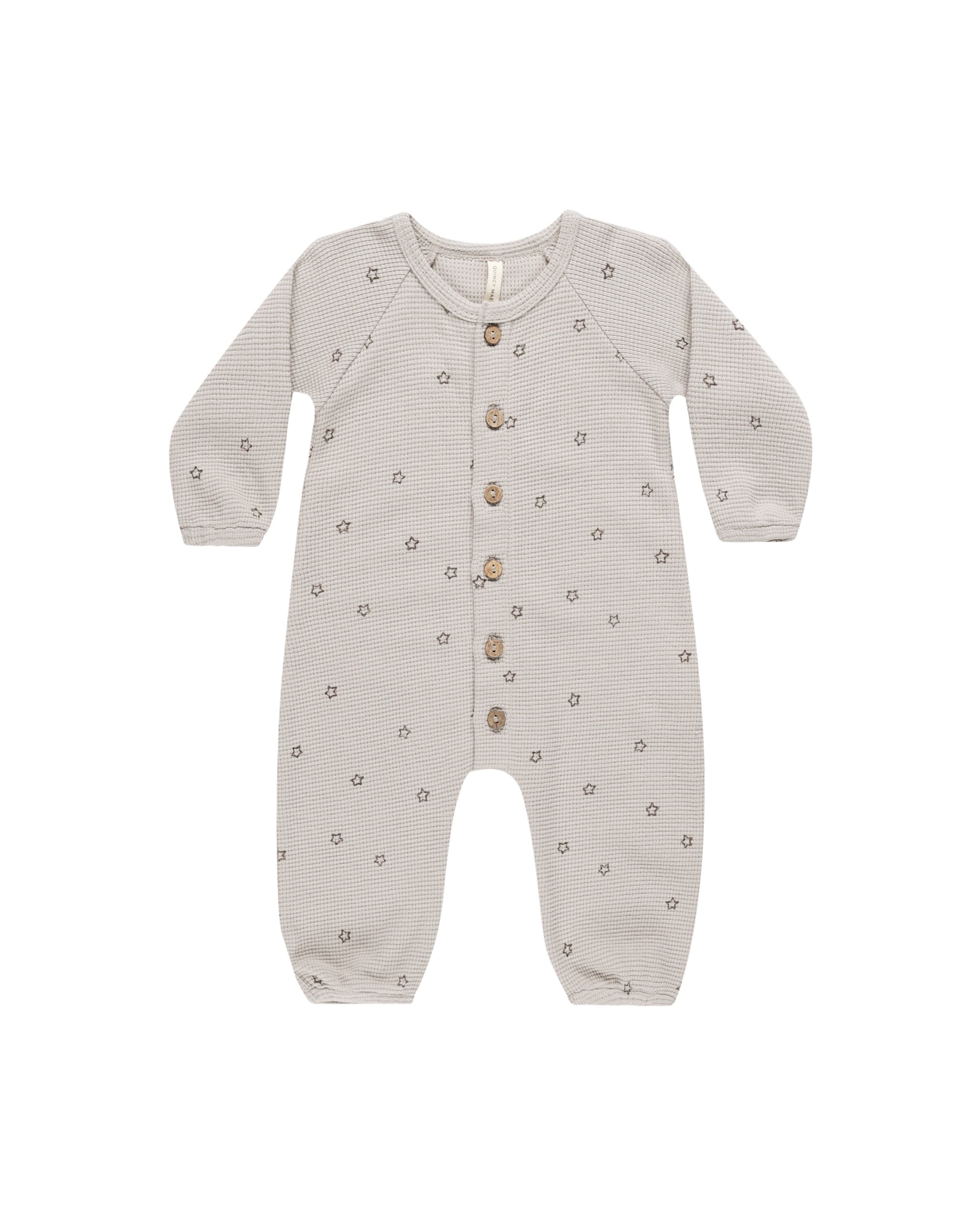 WAFFLE LONG SLEEVE JUMPSUIT  || STARS |  Quincy Mae