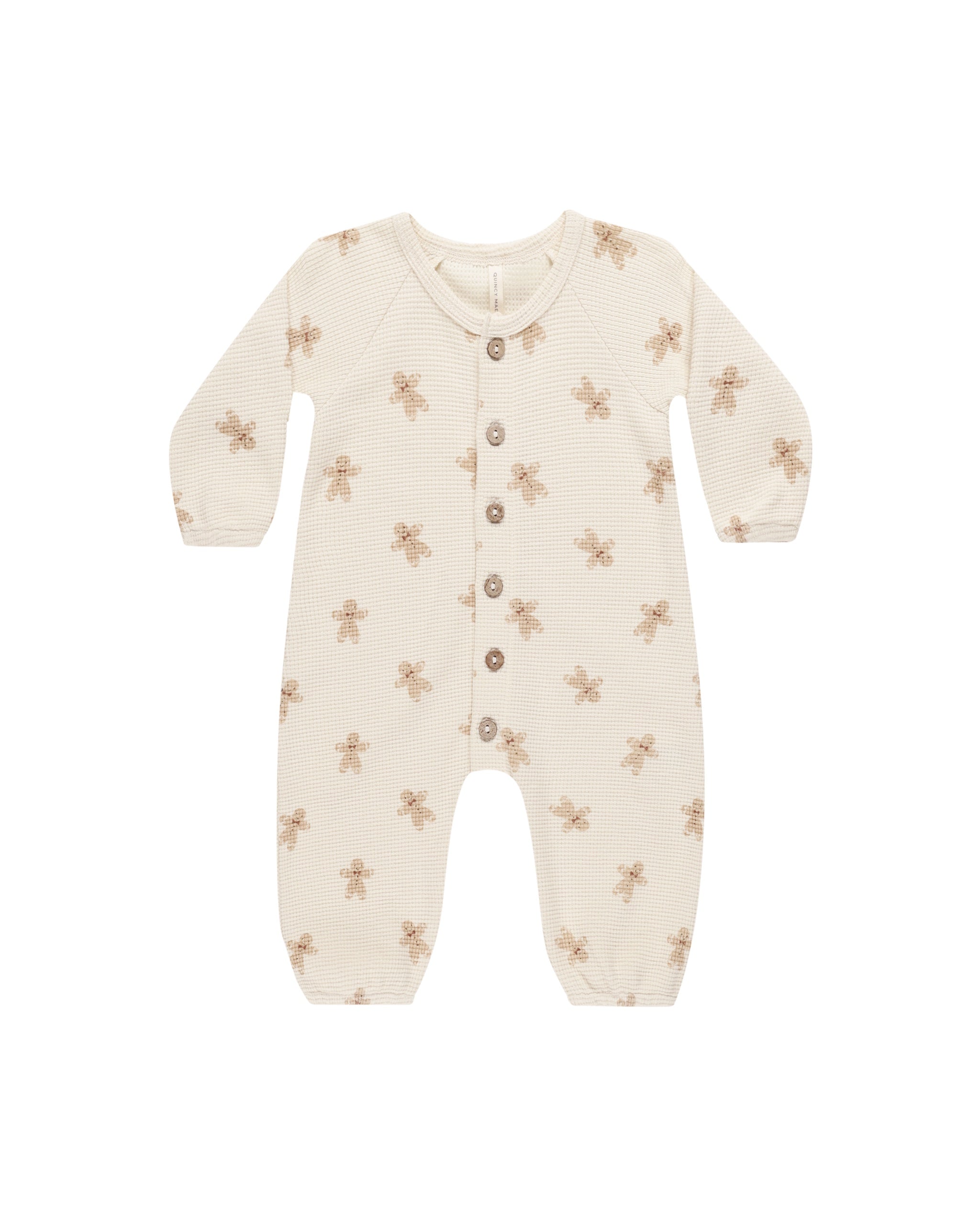 WAFFLE LONG SLEEVE JUMPSUIT  || GINGERBREAD |  Quincy Mae