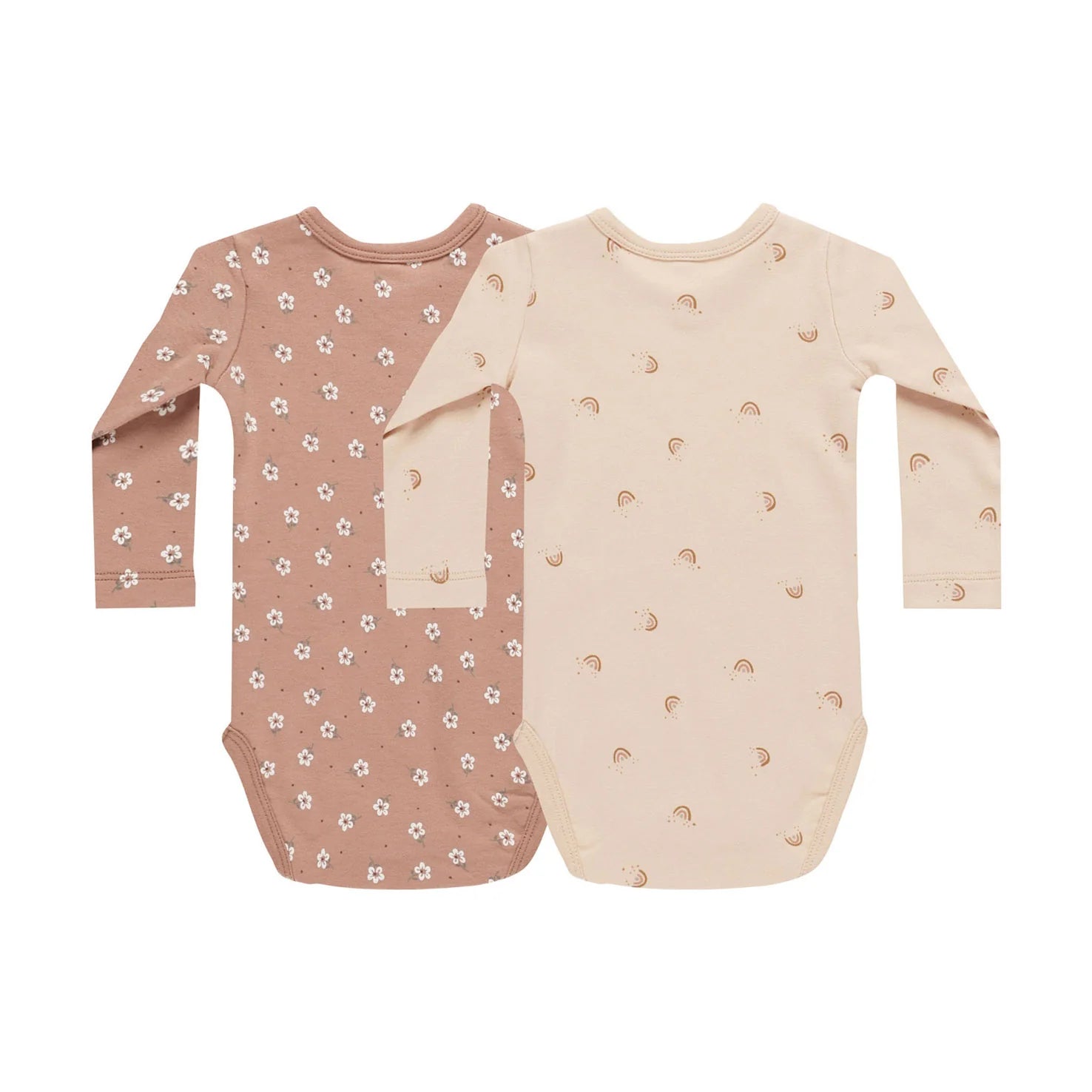 JERSEY BODYSUIT, 2 PACK  - ROSE DITSY, RAINBOWS | Quincy Mae