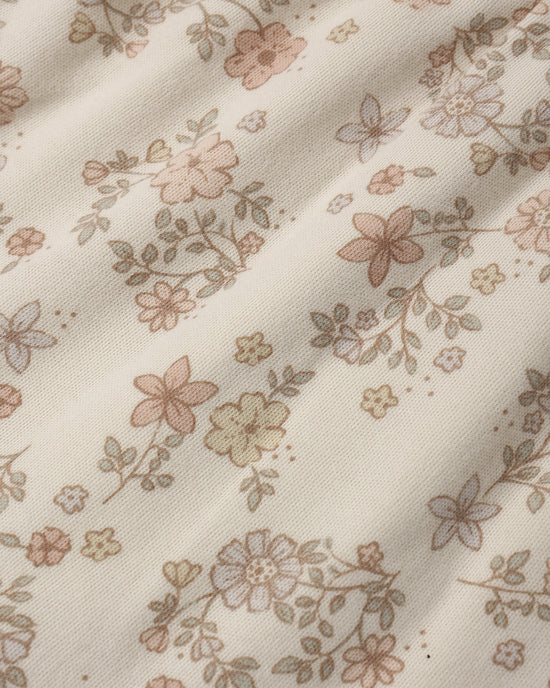 TIERED JERSEY DRESS FLORAL VINE - NATURAL | Quincy Mae