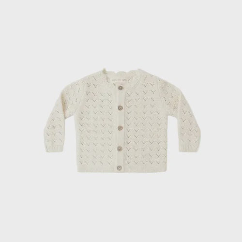 Scalloped Cardigan || Natural - Natural | Quincy Mae