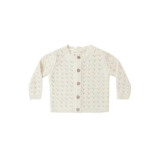 Scalloped Cardigan || Natural - Natural | Quincy Mae