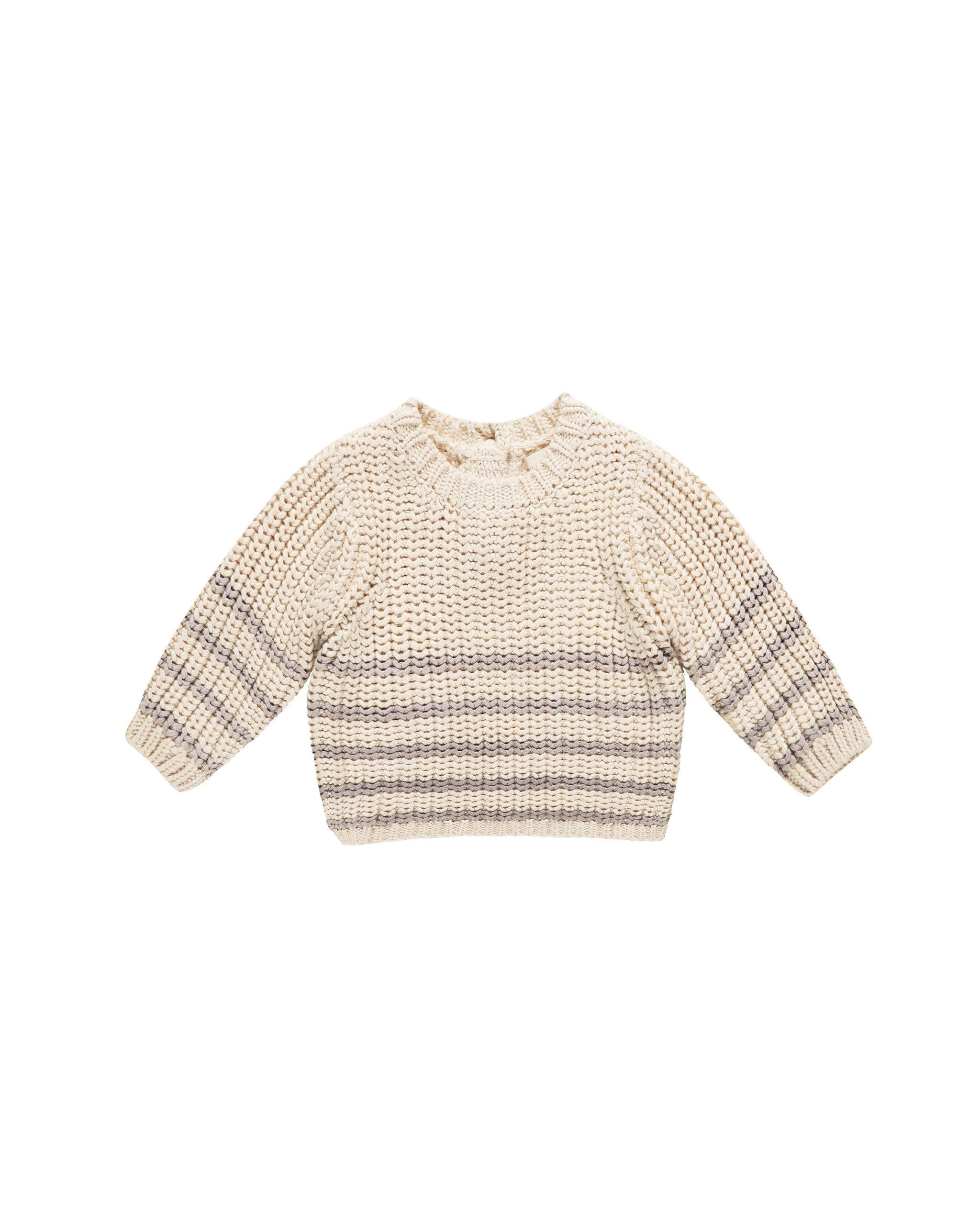 REX SWEATER || FOG STRIPE |  Quincy Mae