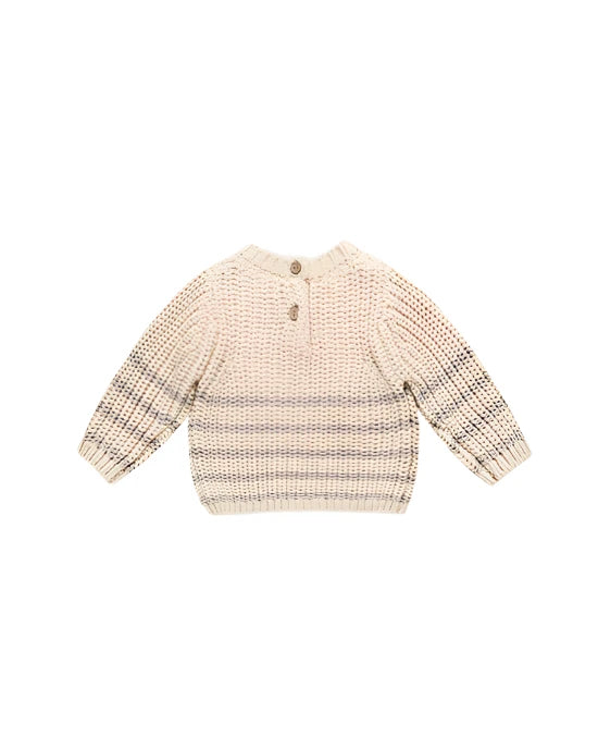 REX SWEATER || FOG STRIPE |  Quincy Mae