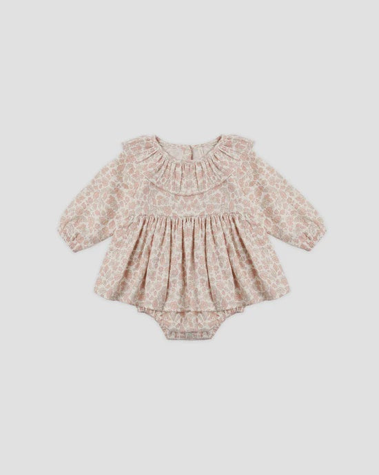 THALIA ROMPER PINK BLOSSOM - IVORY | Quincy Mae