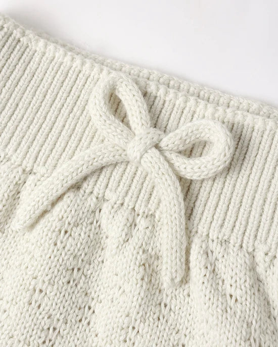 KNIT WRAP TOP + PANT SET NATURAL - NATURAL | Quincy Mae