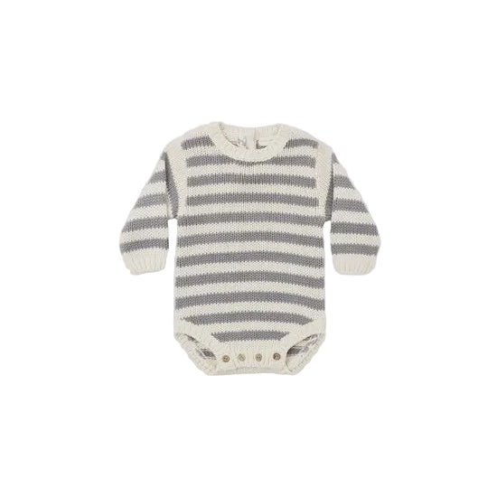 REX ROMPER SLATE STRIPE - SLATE | Quincy Mae