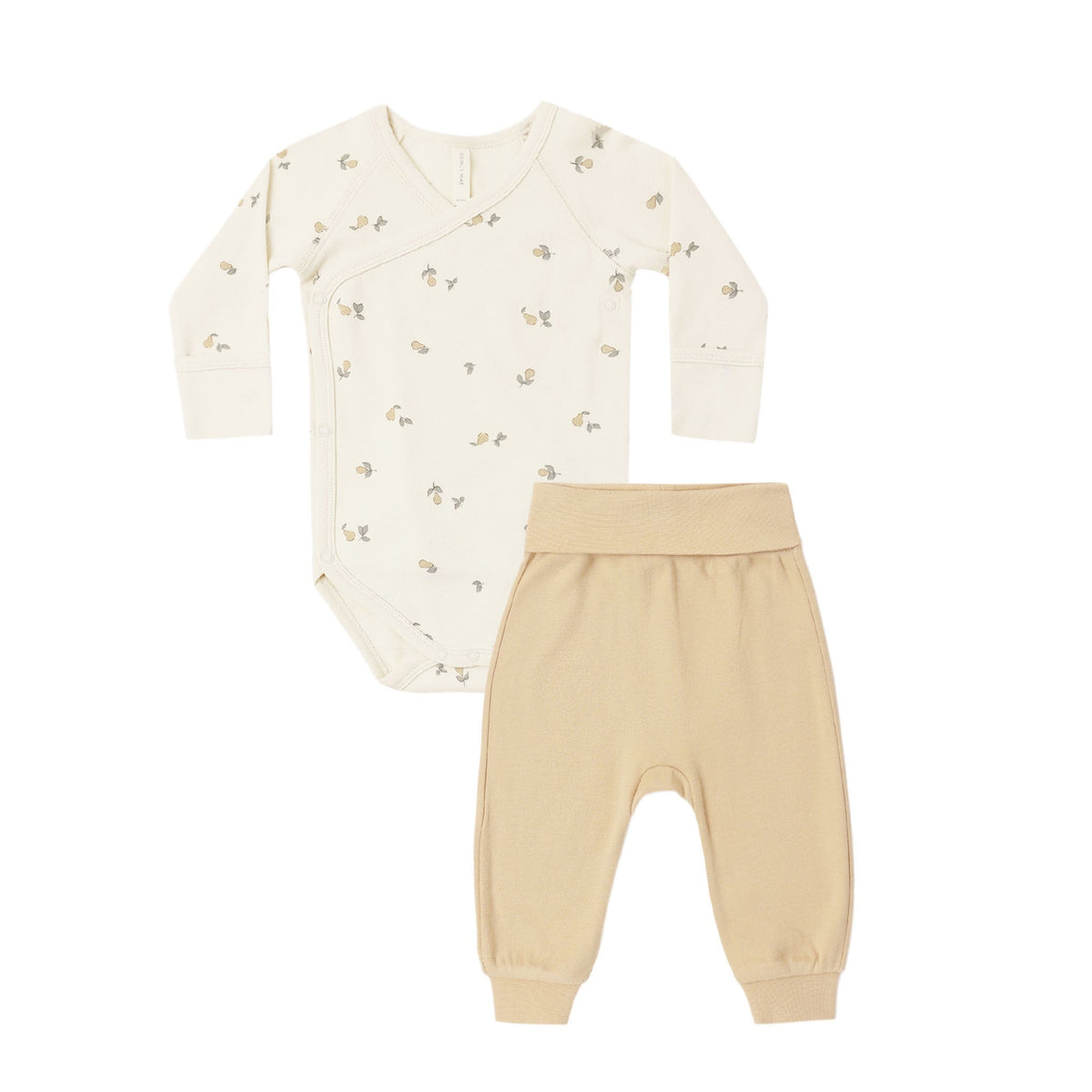 Side Snap Bodysuit + Pant Set Pears - Butterscotch | Quincy Mae