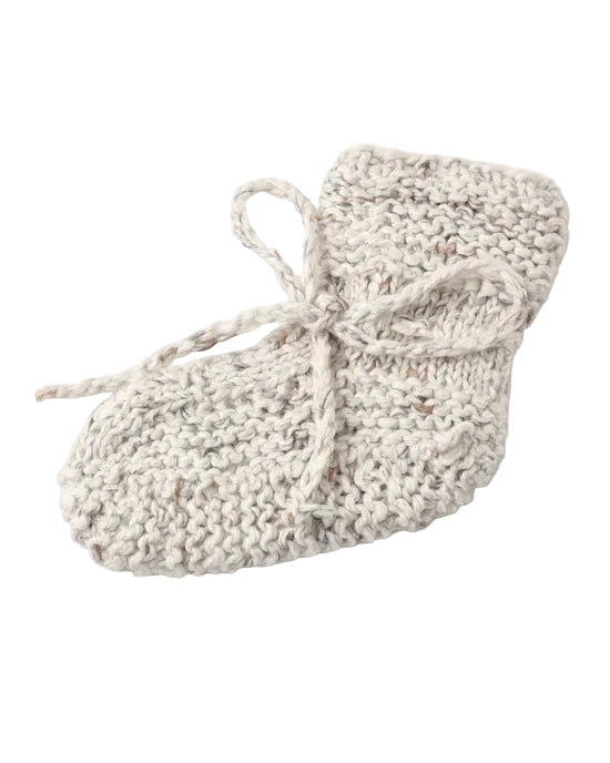 KNIT BOOTIES NATURAL CONFETTI - NATURAL | Quincy Mae