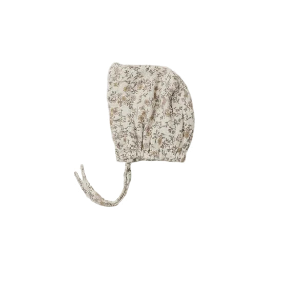 Woven Ruffle Bonnet Posy - Ivory | Quincy Mae