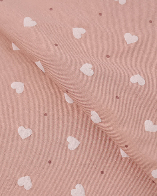 Bamboo Swaddle + Knotted Hat - Pink Hearts | Quincy Mae