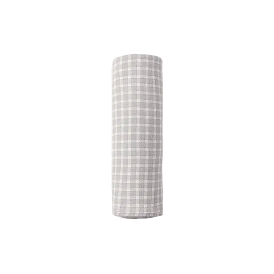 WOVEN SWADDLE BLUE GINGHAM - CLOUD | Quincy Mae