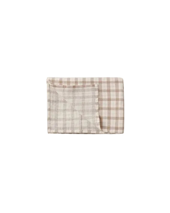 WOVEN SWADDLE RUSTIC PLAID - ALMOND | Quincy Mae