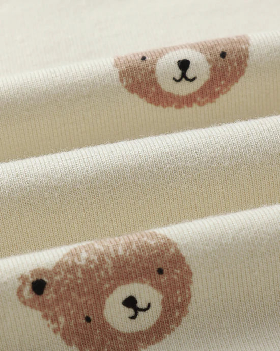 CREWNECK BUBBLE ROMPER || BROWN BEAR | Quincy Mae
