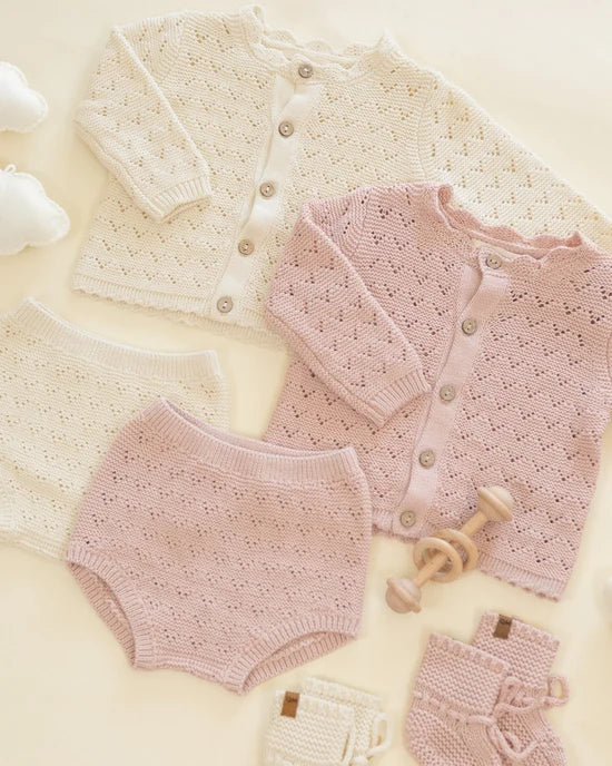 Scalloped Cardigan || Natural - Natural | Quincy Mae