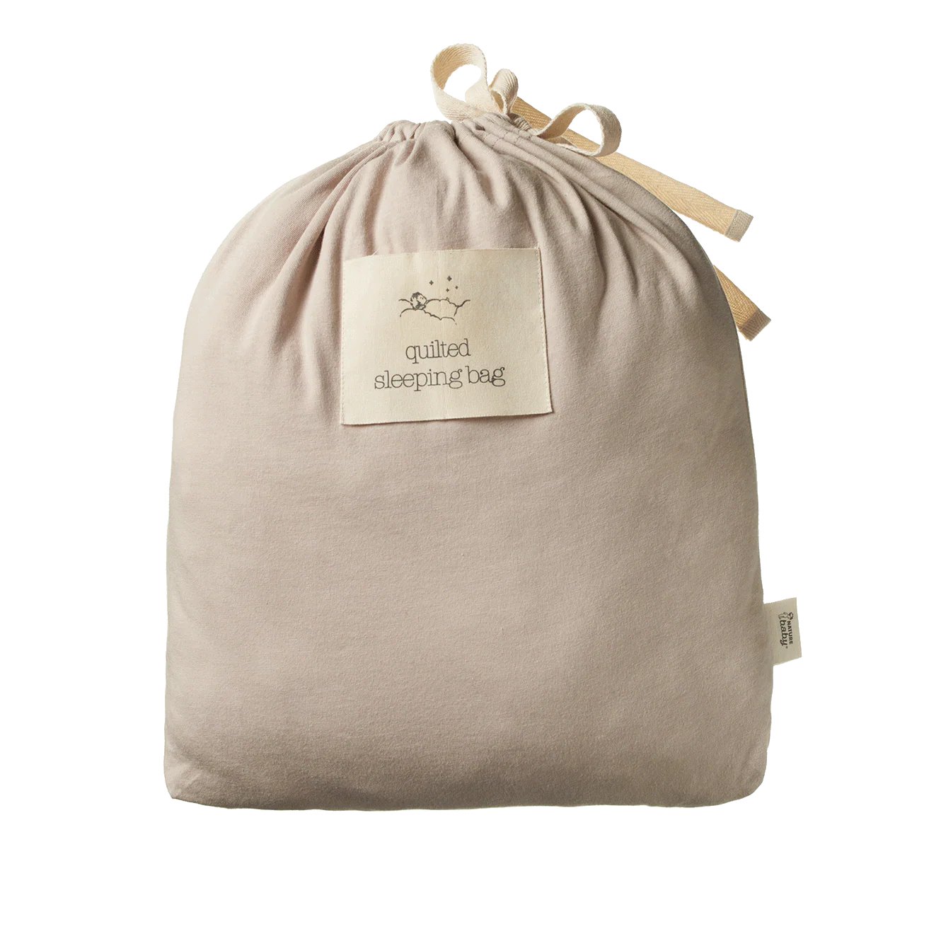 QUILTED COTTON & MERINO DUVET SLEEPING BAG - Feather | Nature Baby