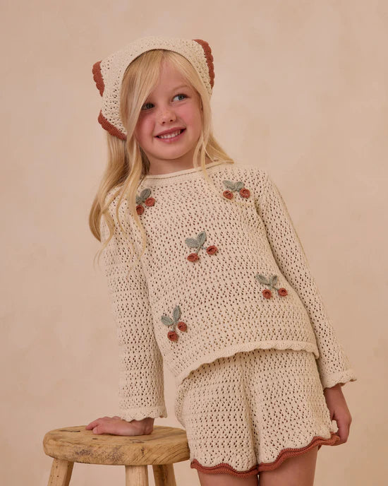 Crochet Knit Pullover || Cherries | Rylee + Cru