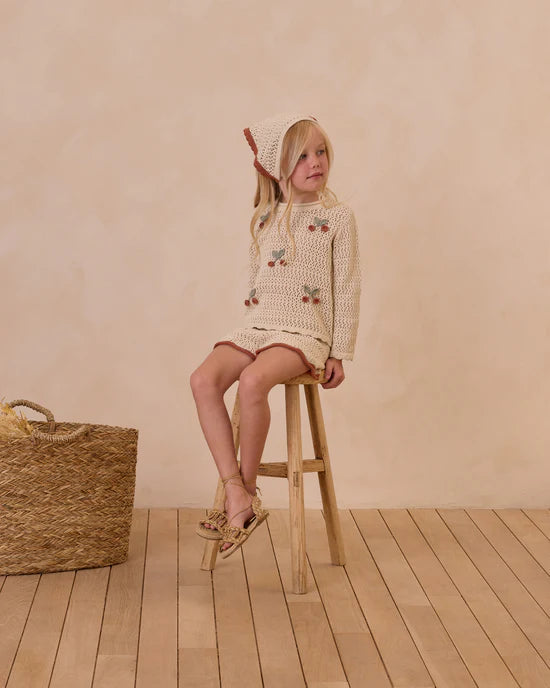 Crochet Knit Pullover || Cherries | Rylee + Cru