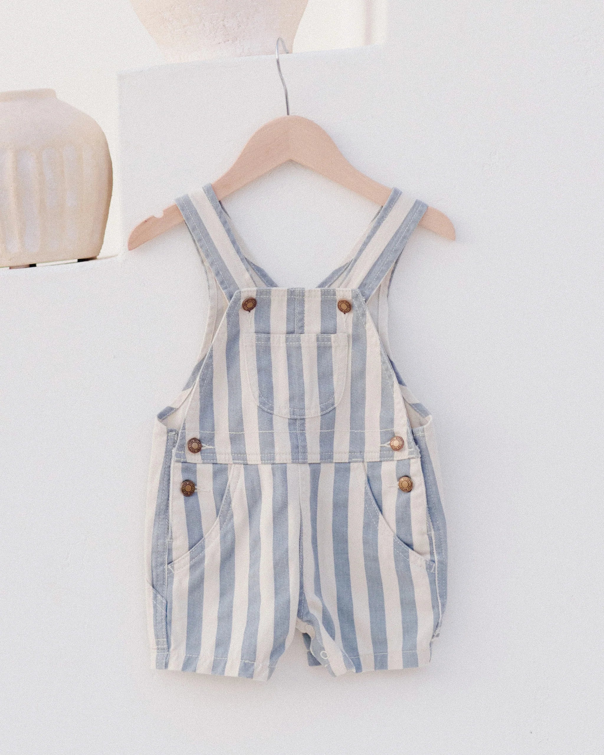 Denim Shortalls || Ocean Stripe | Rylee + Cru