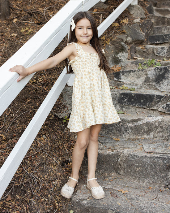 Sutton Dress - Yellow Floral - Ivory | Rylee + Cru