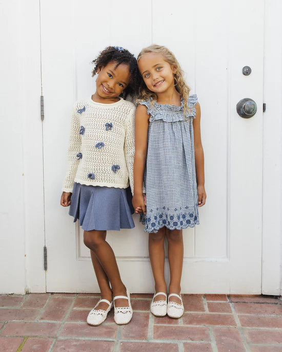 Crochet Knit Pullover - Bows - Natural | Rylee + Cru