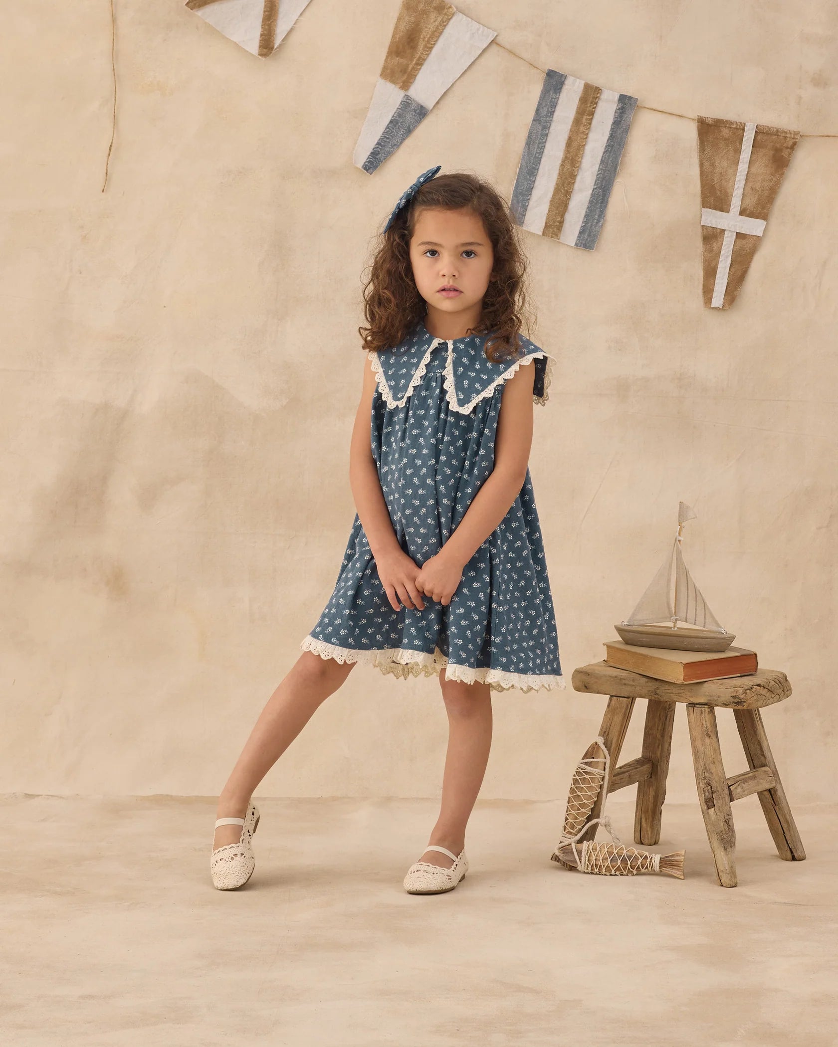 Porter Dress - Ditsy - Marine | Rylee + Cru