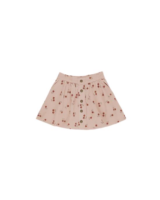 Button Front Mini Skirt || Blossom Embroidery | Rylee + Cru