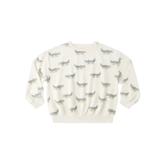 Relaxed Sweatshirt - Alligators - Natural | Rylee + Cru