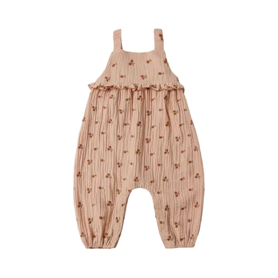 Kinsley Jumpsuit - Cherry Embroidery - Melon | Rylee + Cru