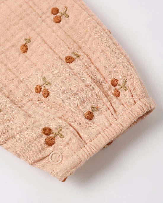 Kinsley Jumpsuit - Cherry Embroidery - Melon | Rylee + Cru