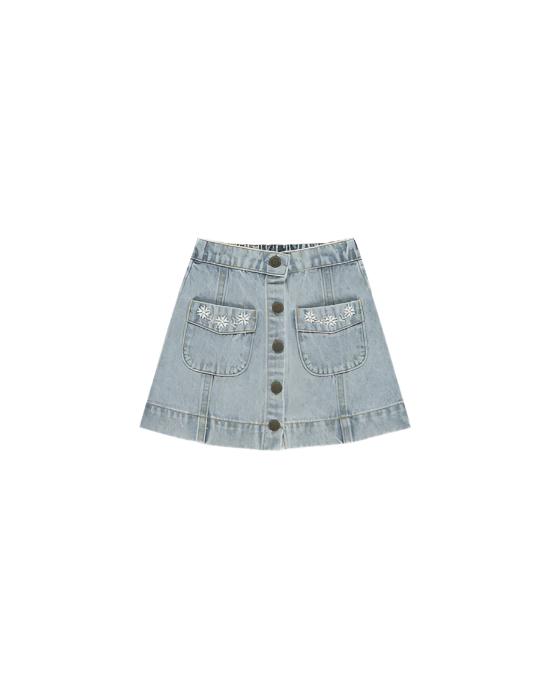 DENVER MINI SKIRT || LIGHT WASHED DENIM | Rylee + Cru