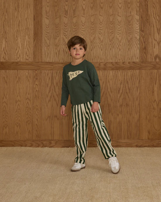 BAGGY PANT || GREEN STRIPE | Rylee + Cru
