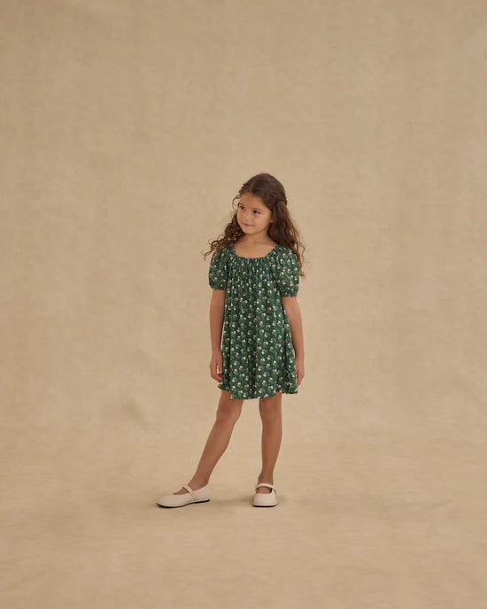 SABRINA MINI DRESS || GREEN DITSY | Rylee + Cru