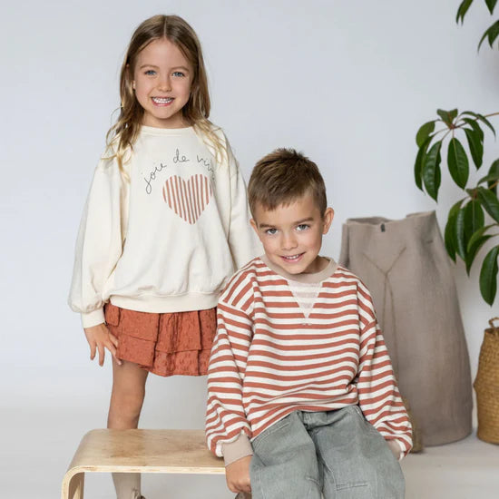 Oversized Crew || Poppy Stripe | Rylee + Cru