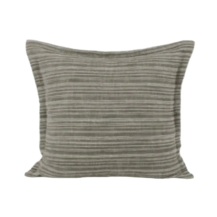 Berry Fancy Stripe Cushion - Olive | Raine & Humble