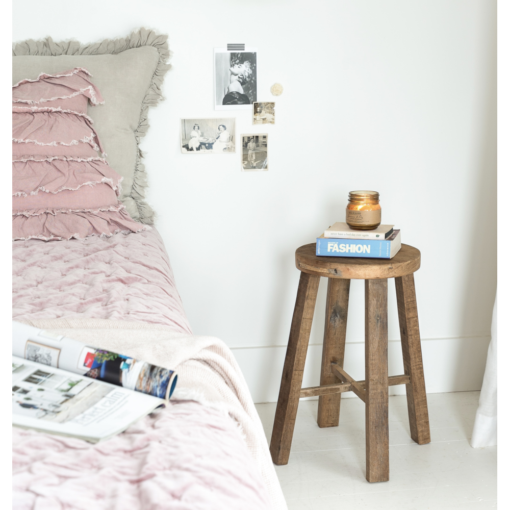 Teak Round Stool - Natural | Parnell + Co