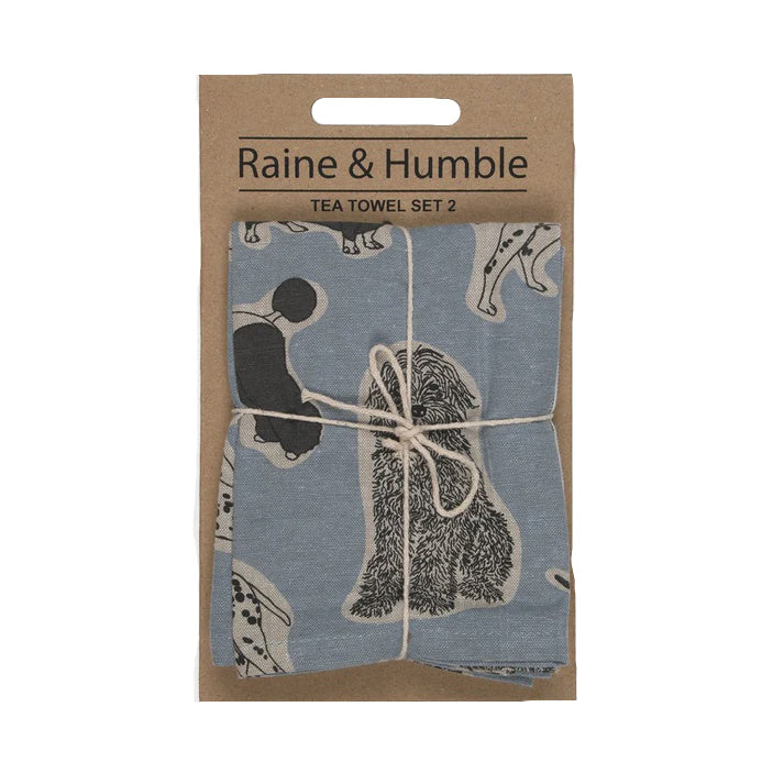 Woof Tea Towel - Blue Haze - 2 Pack | Raine & Humble