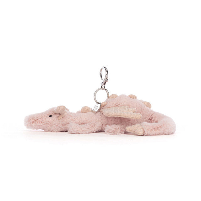 Rose Dragon Bag Charm Pink & Glitter 12x8x22cm | Jellycat