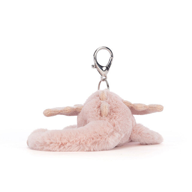 Rose Dragon Bag Charm Pink & Glitter 12x8x22cm | Jellycat