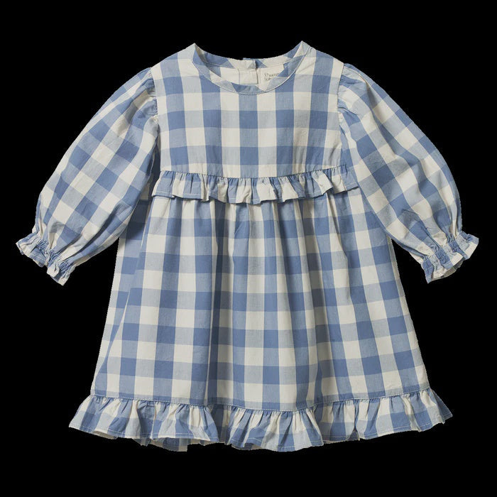 NORA DRESS - Bluebelle Check | Nature Baby
