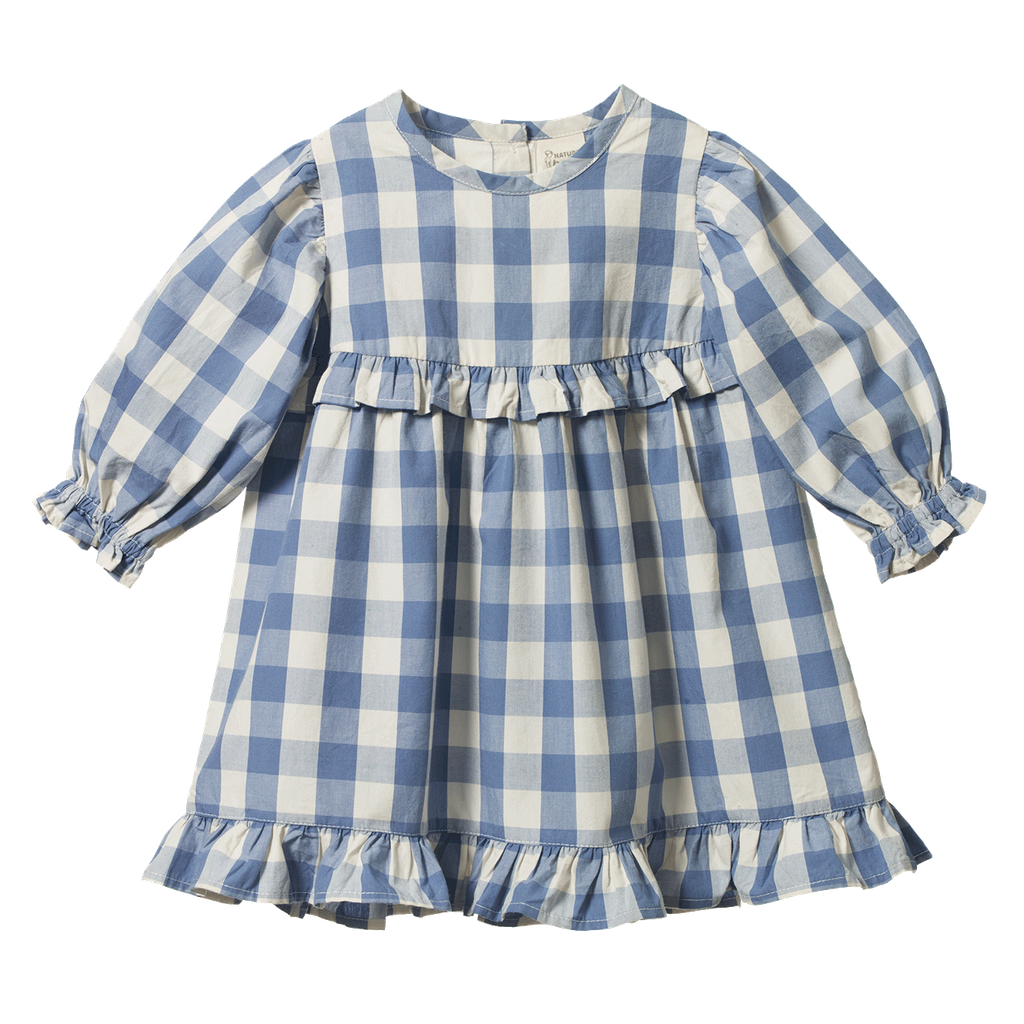NORA DRESS - Bluebelle Check | Nature Baby
