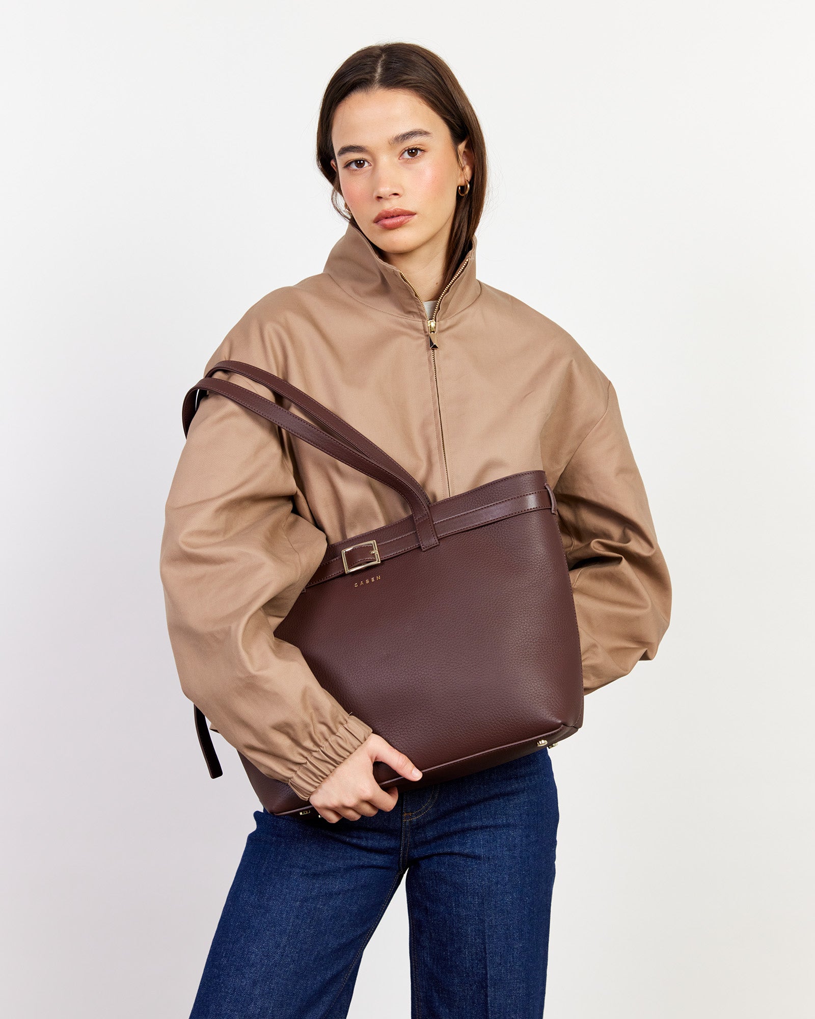 Tabby Shoulder Bag - Espresso + Bronze | Saben