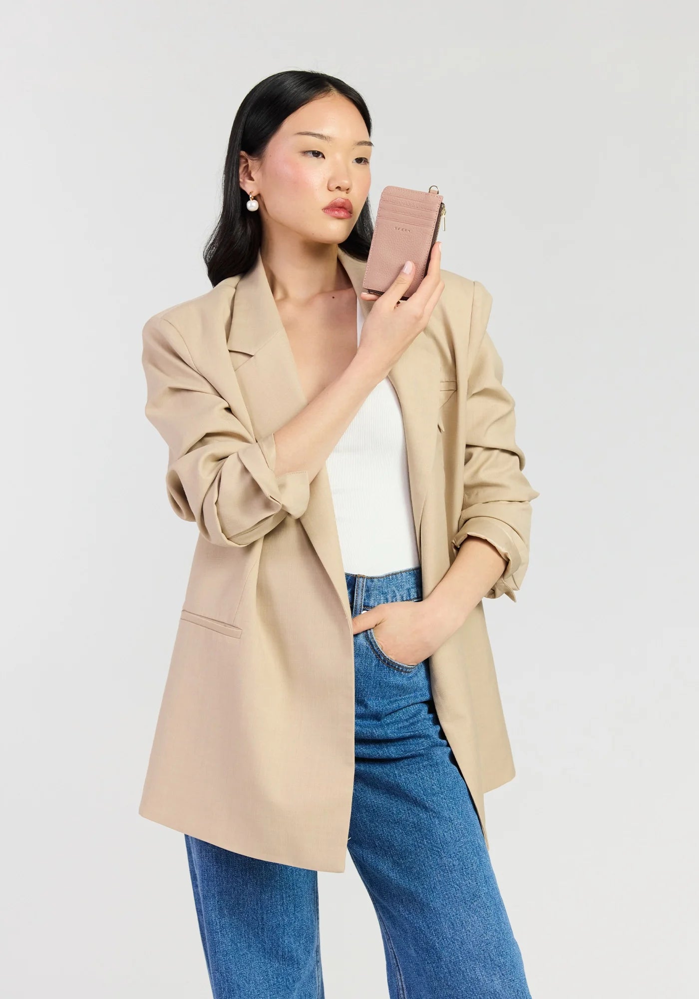 Winona Card Holder - Rosewater | Saben