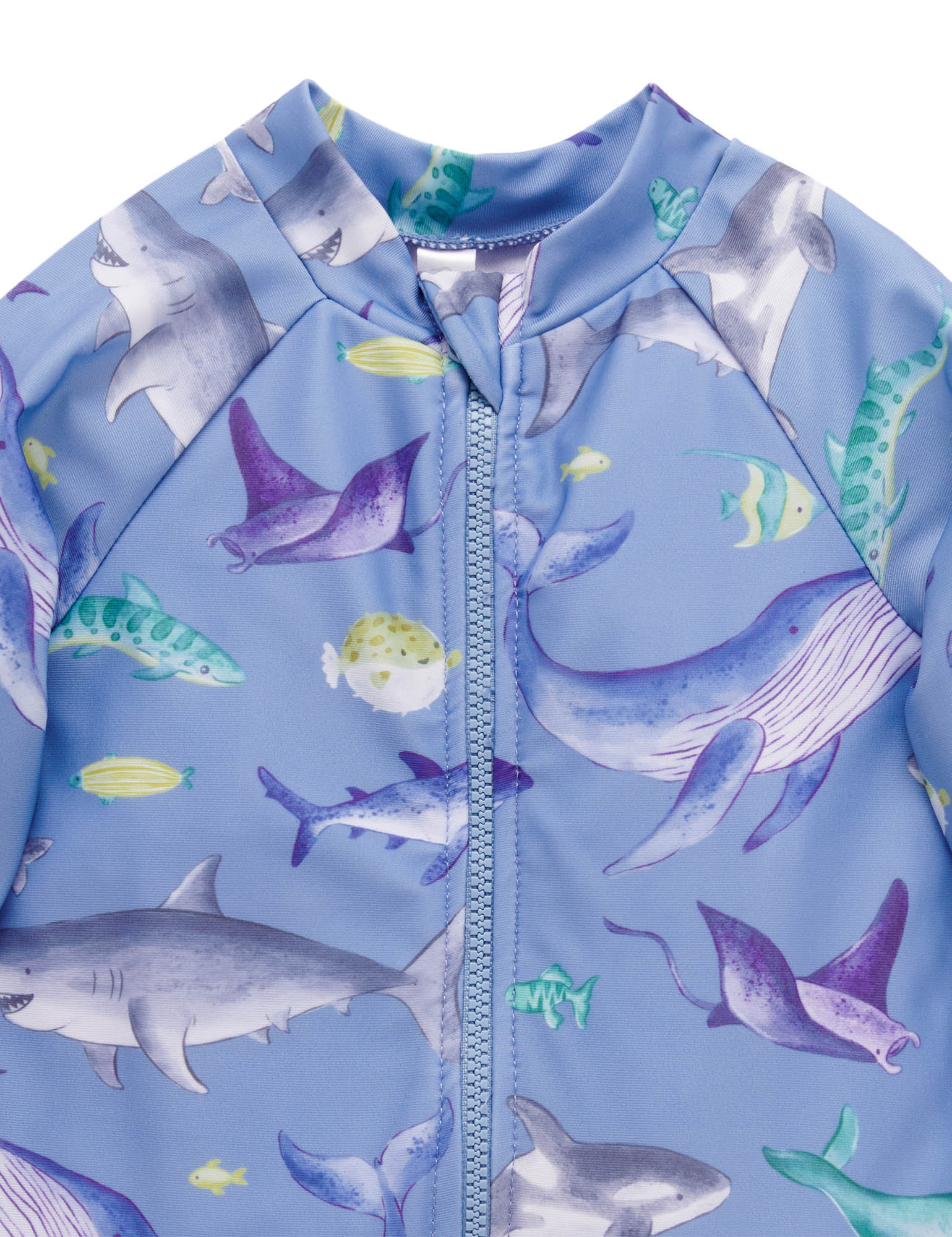 Long Sleeve Rashie Sunsuit Shark | Purebaby