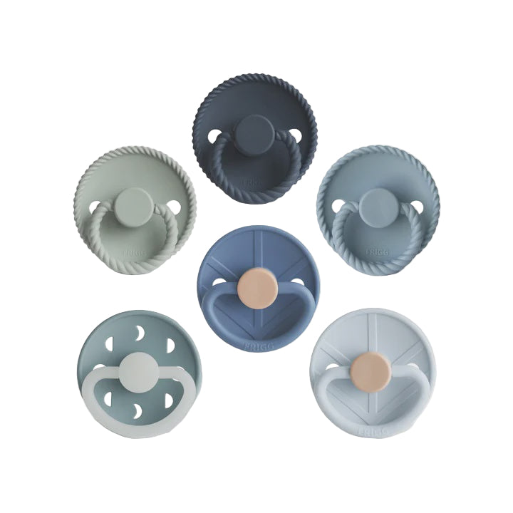 6-Pack Pacifiers - Round Latex - Endless Sea | FRIGG