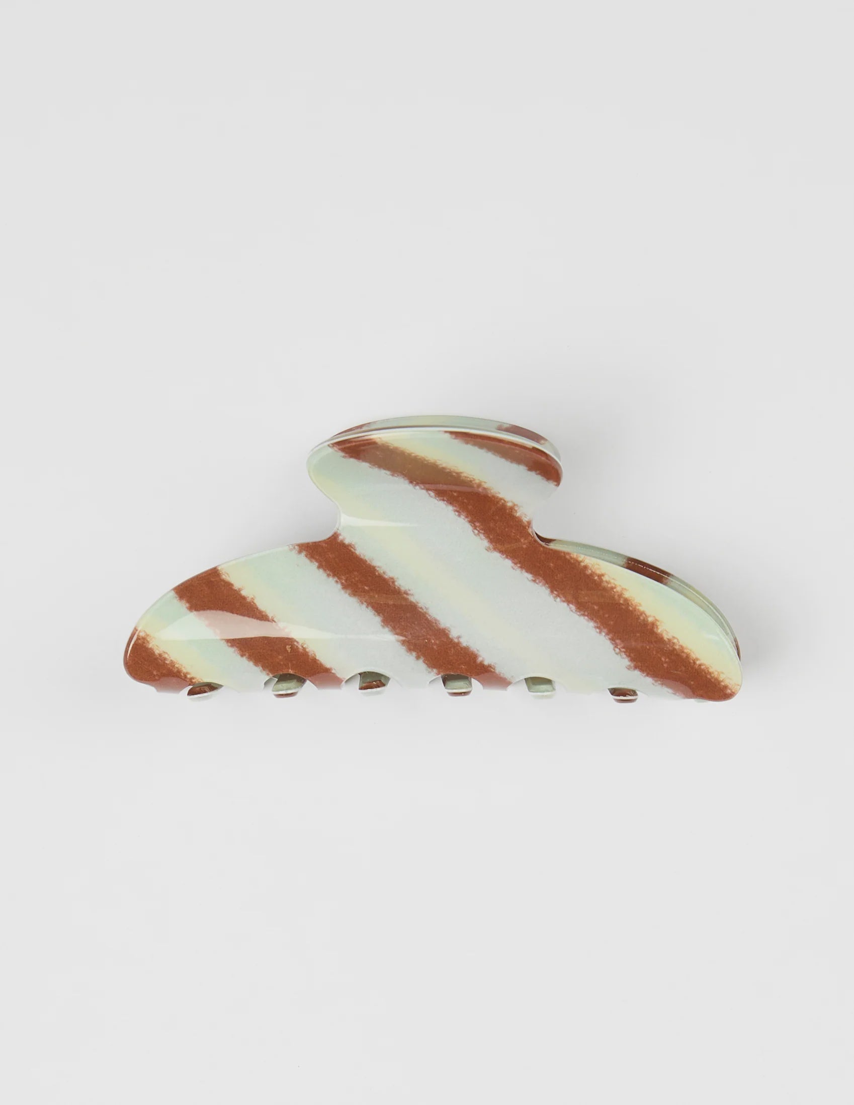 Hair Claw Stripes - Teal and Brown | Stella + Gemma