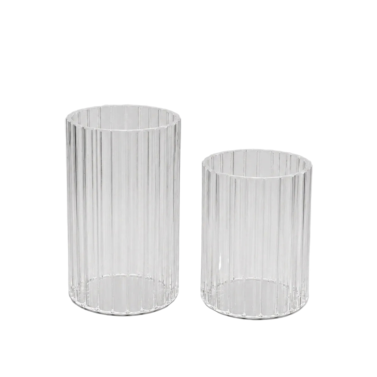 Clear Fluted Glass Vase - 20cm | Stellar Haus