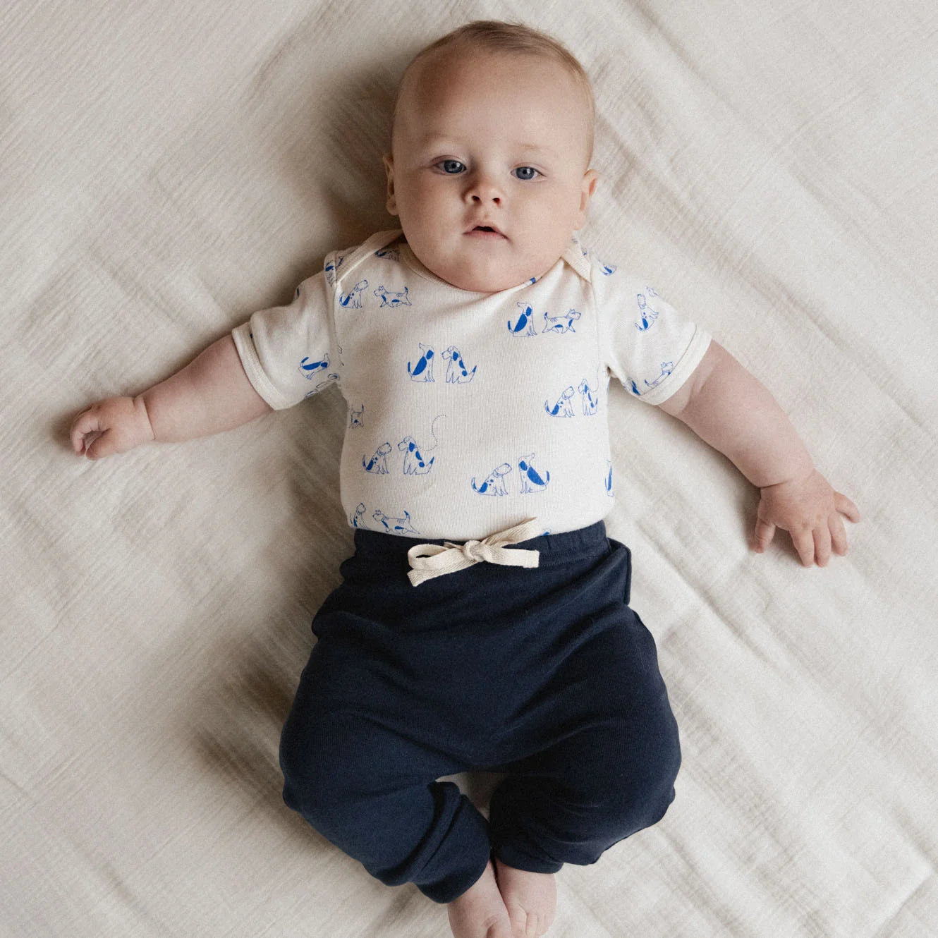 SHORT SLEEVE BODYSUIT - Dog Walk Print | Nature Baby