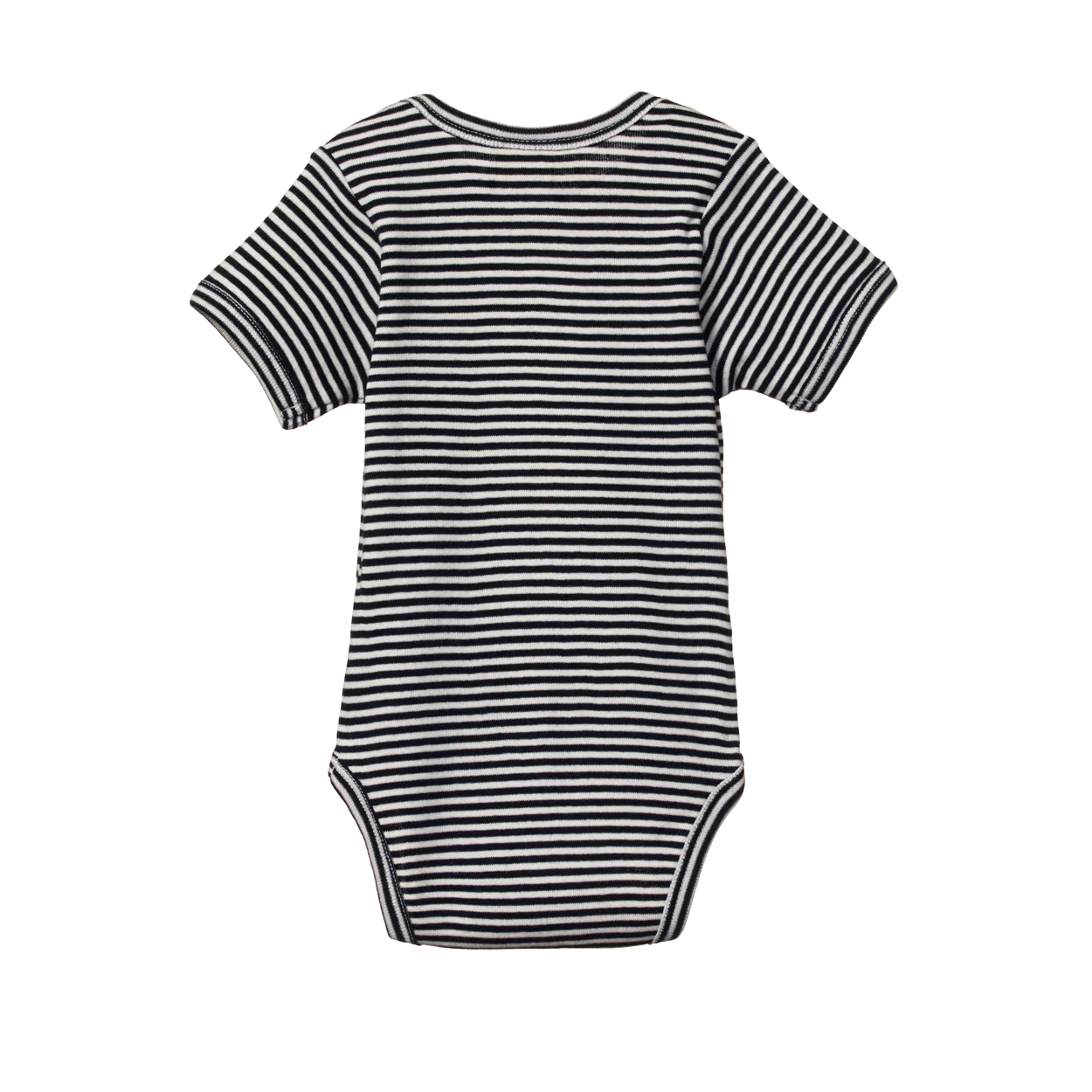 SHORT SLEEVE BODYSUIT - Navy Stripe | Nature Baby