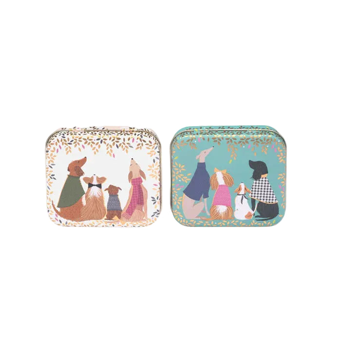 Small Rectangle Pocket Tin  - Dapper Dog Blue | Sara Miller